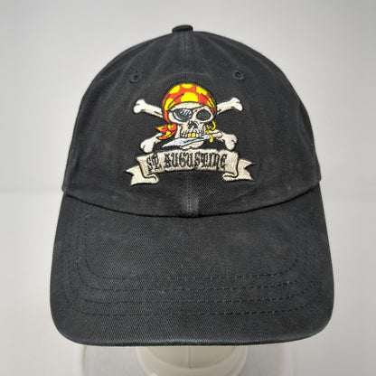St. Augustine Strapback Hat Black One Size Adjustable Embroidered 6 Panel Sherry