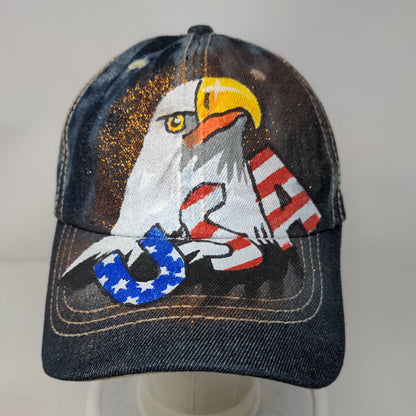 Eagle USA Slideback Hat Multicolor One Size Patriotic American Flag Denim