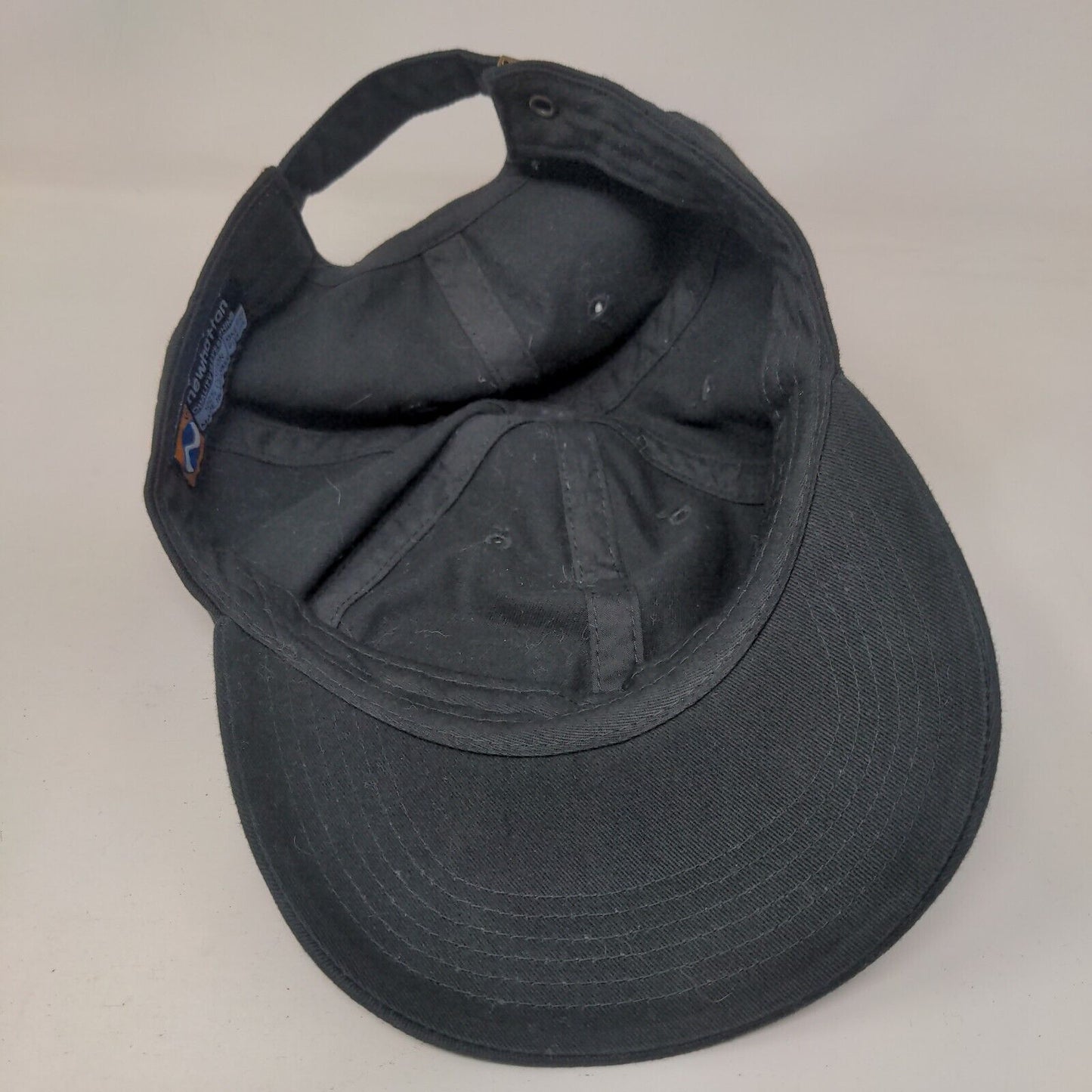 Newhattan Slideback Hat Black OSFA Adjustable Embroidered 6 Panel