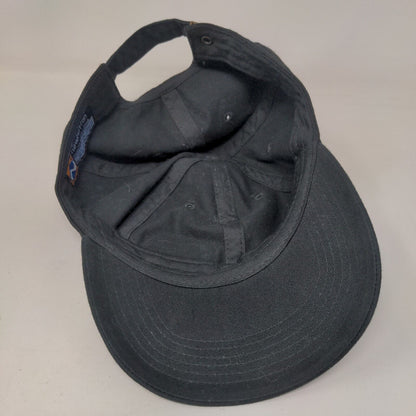 Newhattan Slideback Hat Black OSFA Adjustable Embroidered 6 Panel