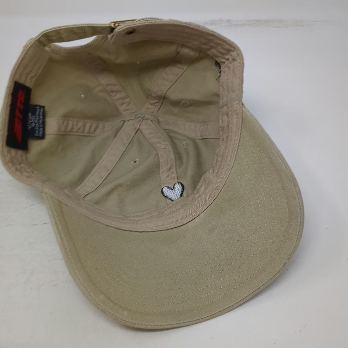 Otto Baseball Cap Beige One Size Heart Love Her But Leave Wild Embroidered Hat
