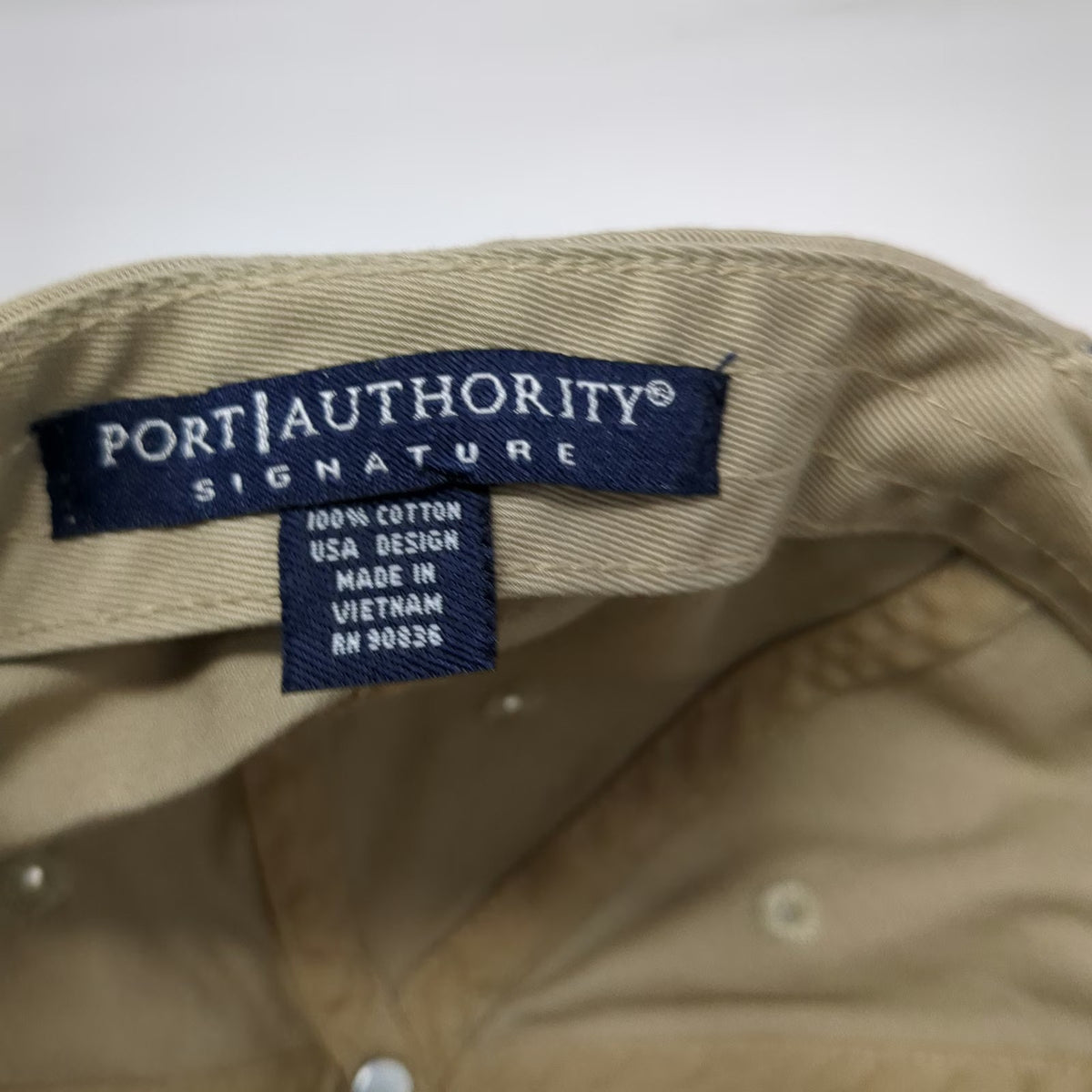 Port Authority Baseball Cap Beige One Size Glanbia Embroidered Logo Blue Hat