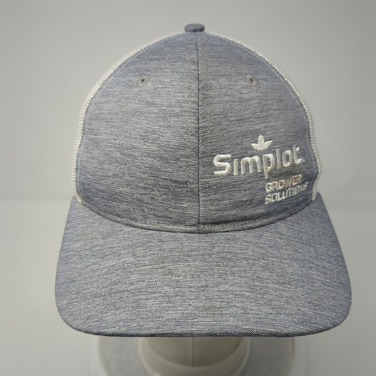 Simplot Grower Solutions Snapback Trucker Hat Gray Mesh Back Quake City Caps