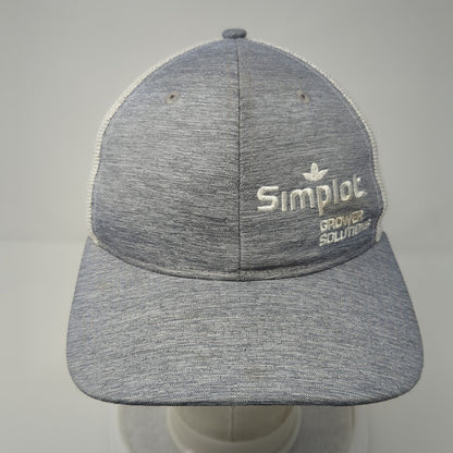 Simplot Grower Solutions Snapback Trucker Hat Gray Mesh Back Quake City Caps