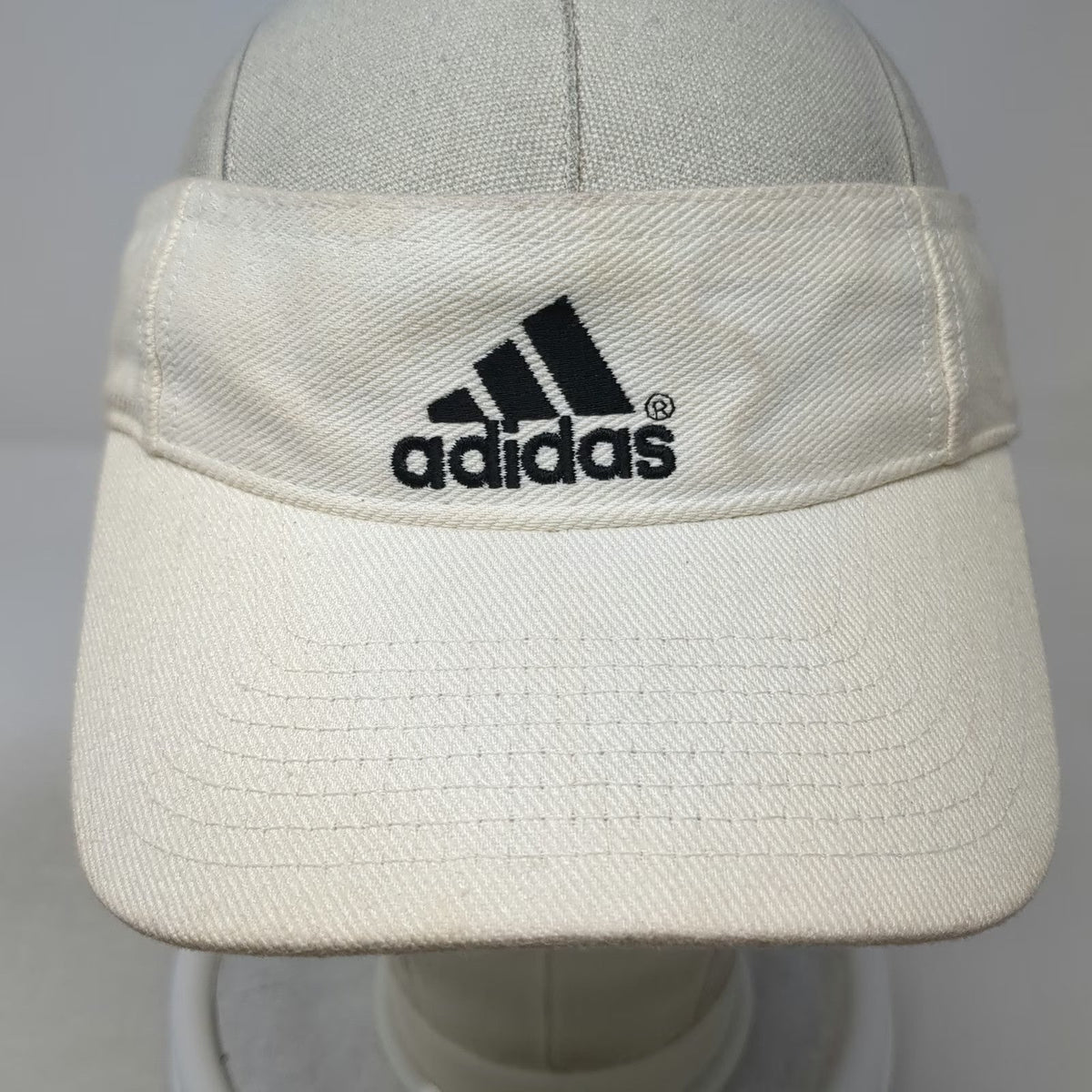 Adidas Visor White One Size Embroidered Logo Adjustable Performance Sport Hat