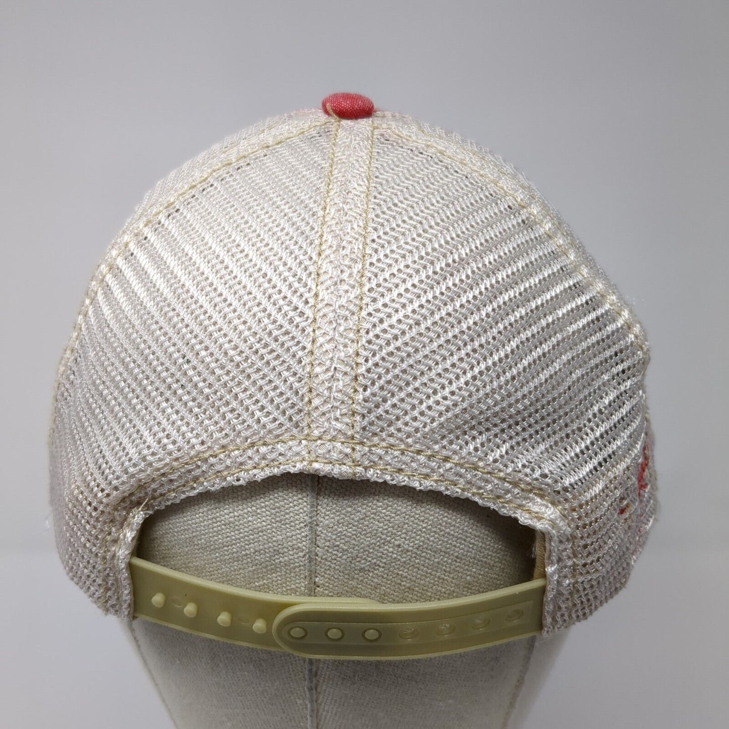 Judith March Snapback Trucker Hat Red One Size Adjustable Mesh Back Distressed