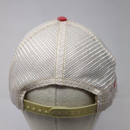 Judith March Snapback Trucker Hat Red One Size Adjustable Mesh Back Distressed