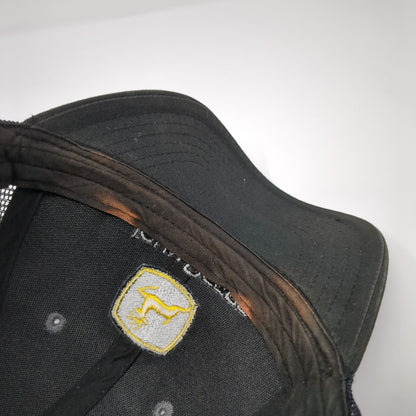 John Deere Snapback Trucker Hat Black One Size Adjustable Embroidered Mesh Back