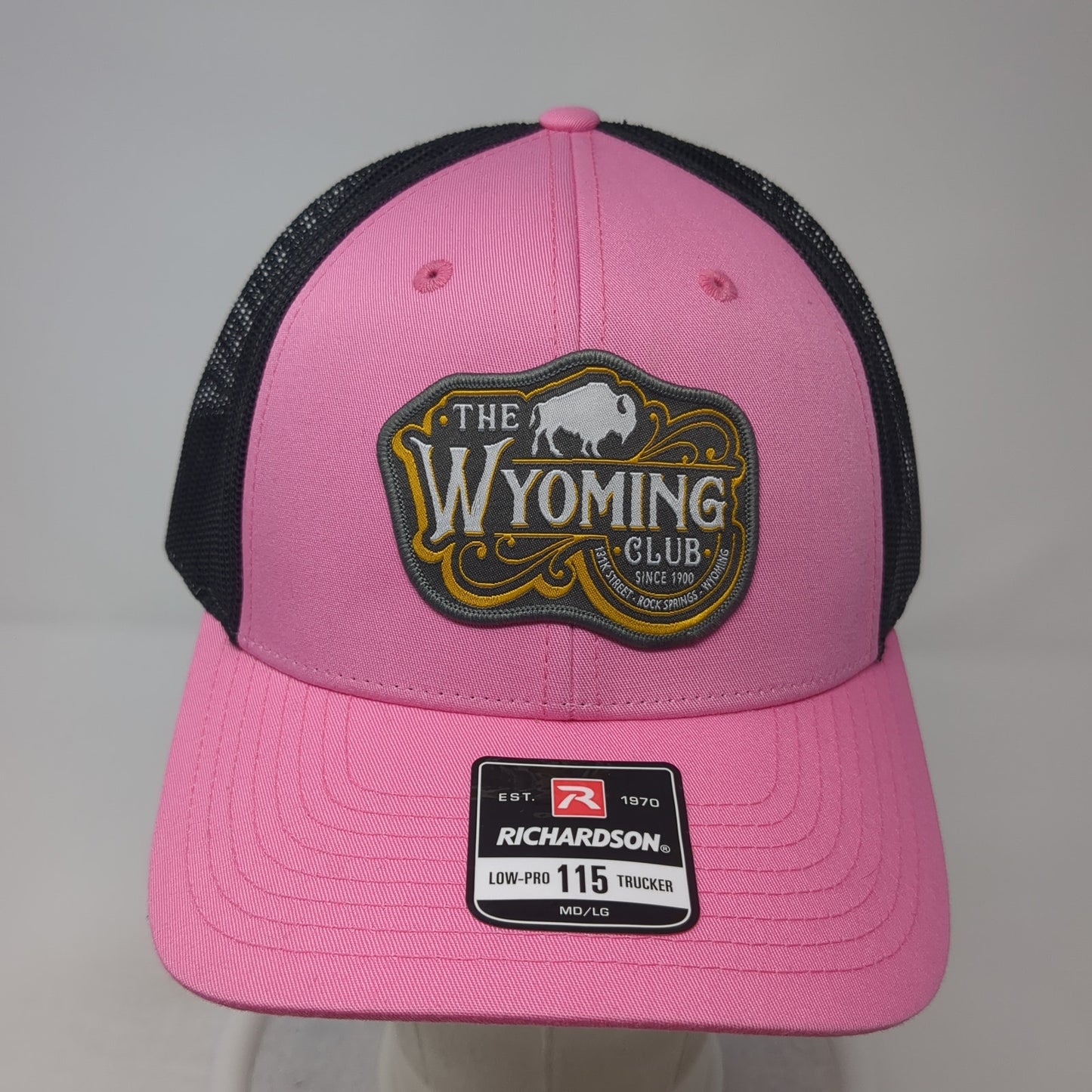 The Wyoming Club Snapback Trucker Hat Pink Large Mesh Back Richardson