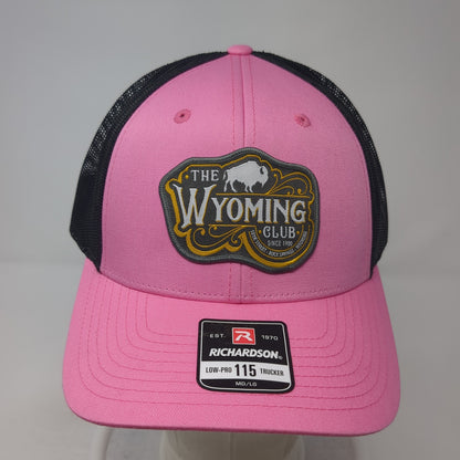 The Wyoming Club Snapback Trucker Hat Pink Large Mesh Back Richardson