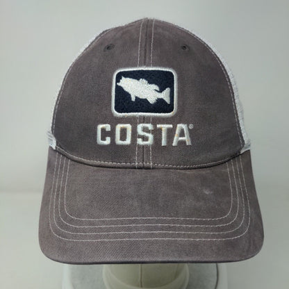 Costa Del Mar Fish Snapback Mesh Back Trucker Hat Blue One Size Embroidered