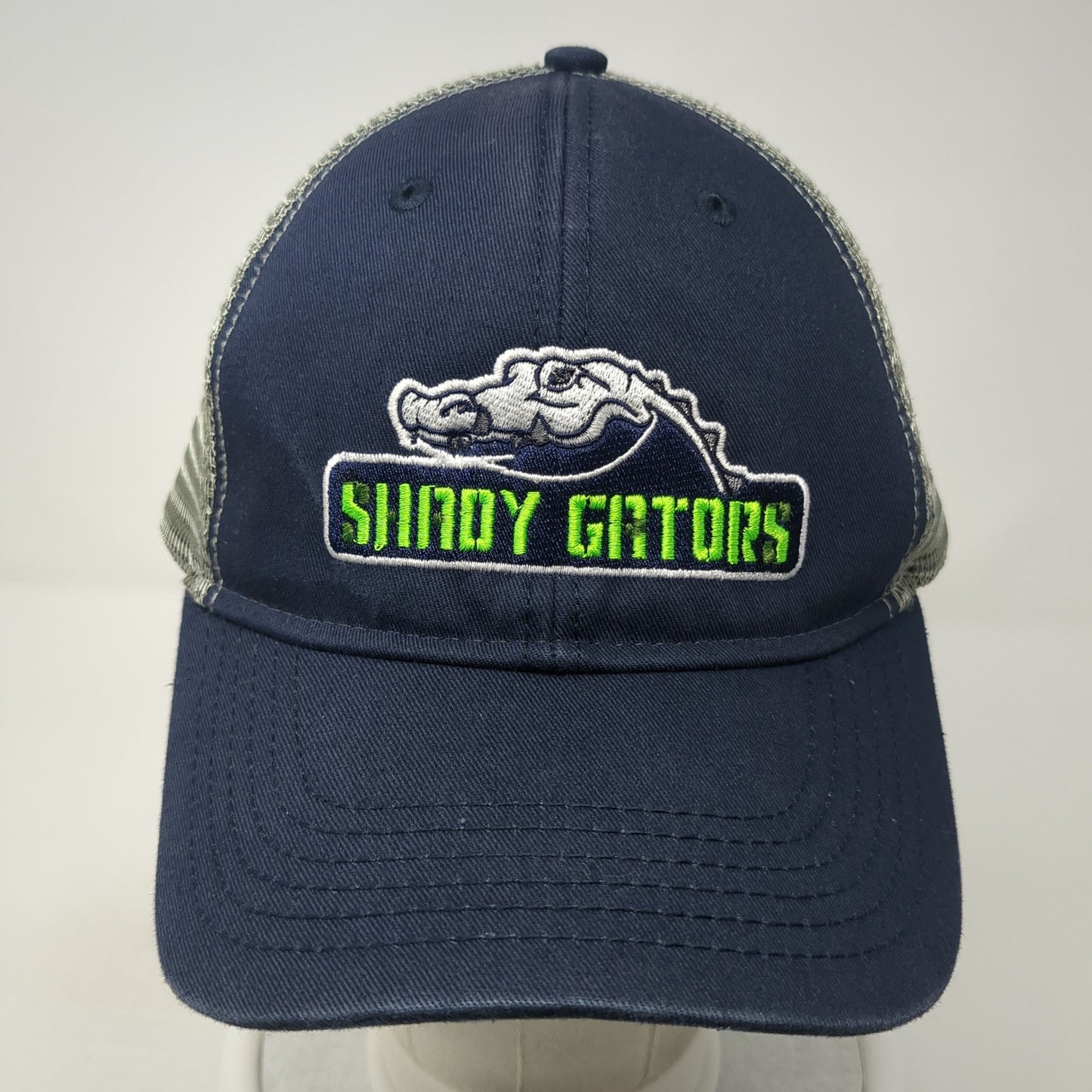 Shady Gators Strapback Trucker Hat Blue One Size Adjustable Mesh Back Sportsman