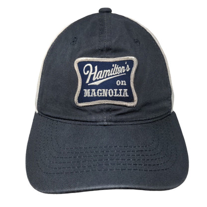 Hamilton's on Magnolia Strapback Trucker Hat Blue OSFM Adjustable Mesh Back