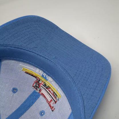 Mountain Marketing Friddle Custom Combining Blue Snapback Hat Harvester Vintage