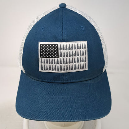 Columbia Baseball Cap Blue One Size Mesh Back Flag Flexfit Stretch Fit Hat
