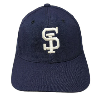 Pacific Headwear Baseball Cap Blue 8 Interlocking SI Logo Gray Underbrim Hat