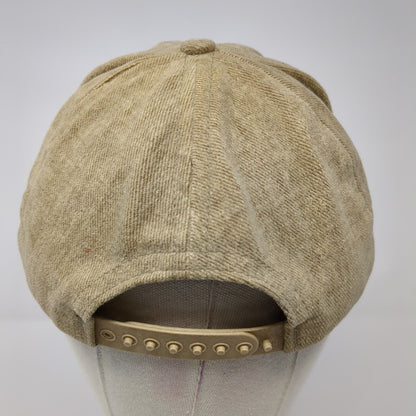 Boeing Snapback Hat Tan One Size Adjustable Embroidered Solid 6 Panel