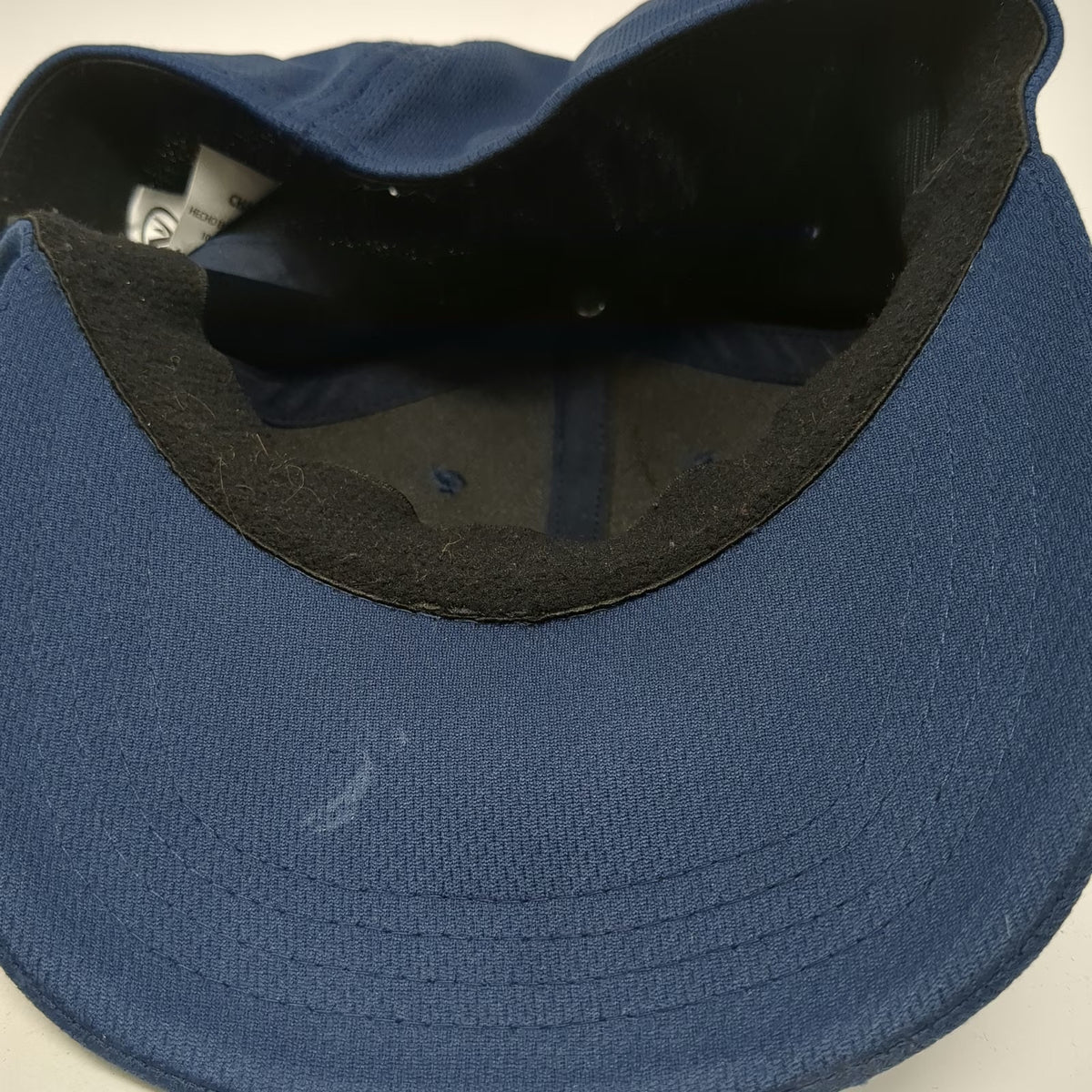 Athletic Works Baseball Cap Blue M Blank Fitted Performance Mesh Stretch Fit Hat