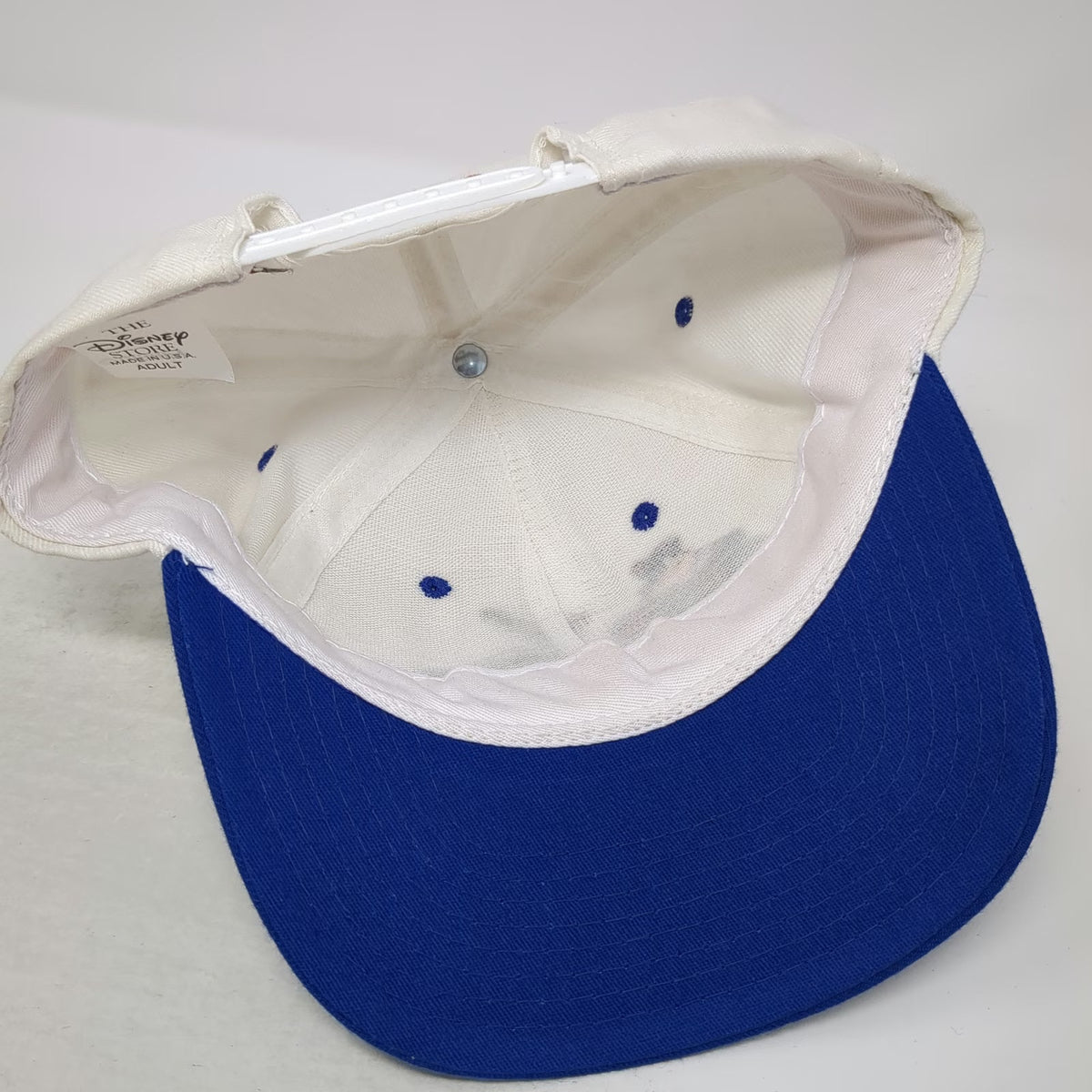 The Disney Store Snapback Hat White Blue One Size Mick's Maulers Mickey Mouse