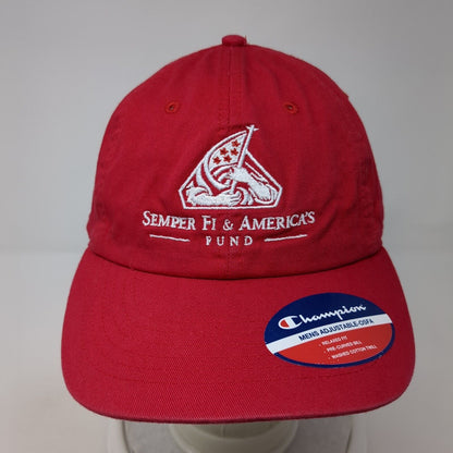 Semper Fi& America's Fund Slideback Hat Red OS Adjustable Relaxed Fit Champion