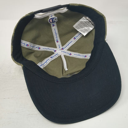 Champion 5 Panel Green Black OSFM Camo Flat Brim Snapback Cotton Hat Streetwear