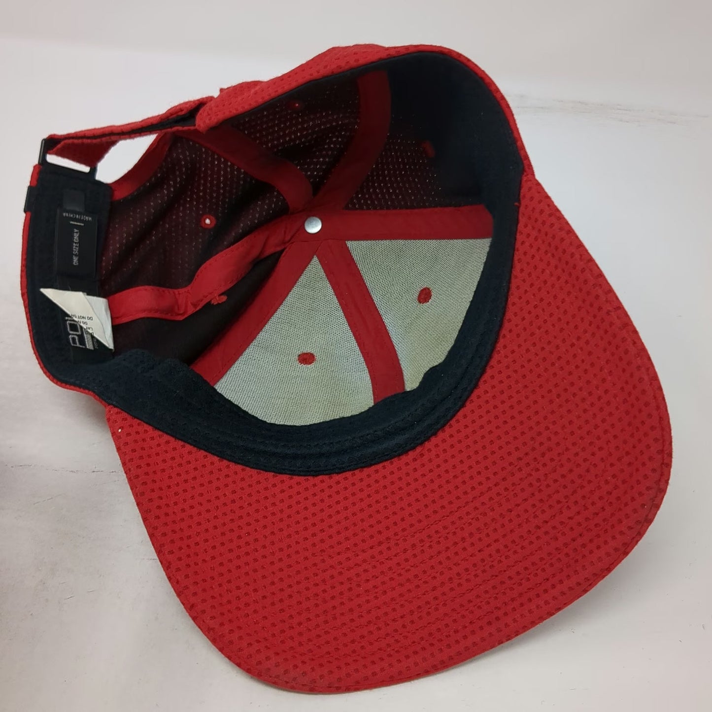 Polo Sport Ralph Lauren Red One Size Perforated Baseball Cap Hat Slideback