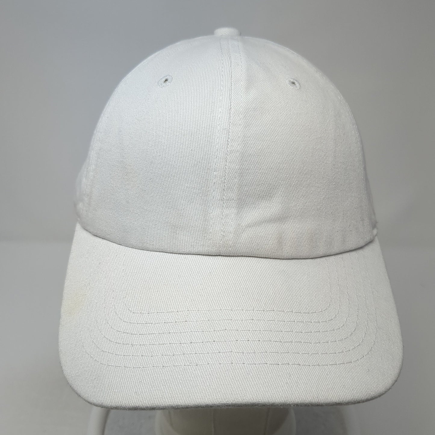 Eckos Slideback Baseball Cap White One Size Adjustable Vented Holes Blank