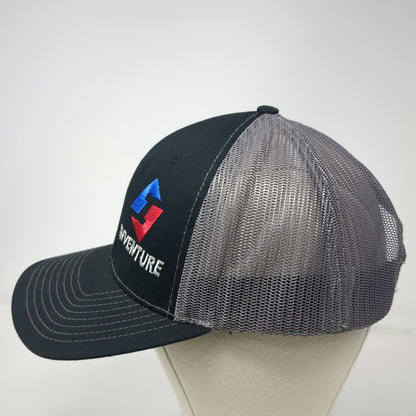 Richardson Trucker Hat Black Gray One Size Mesh Snapback Inventure Structured