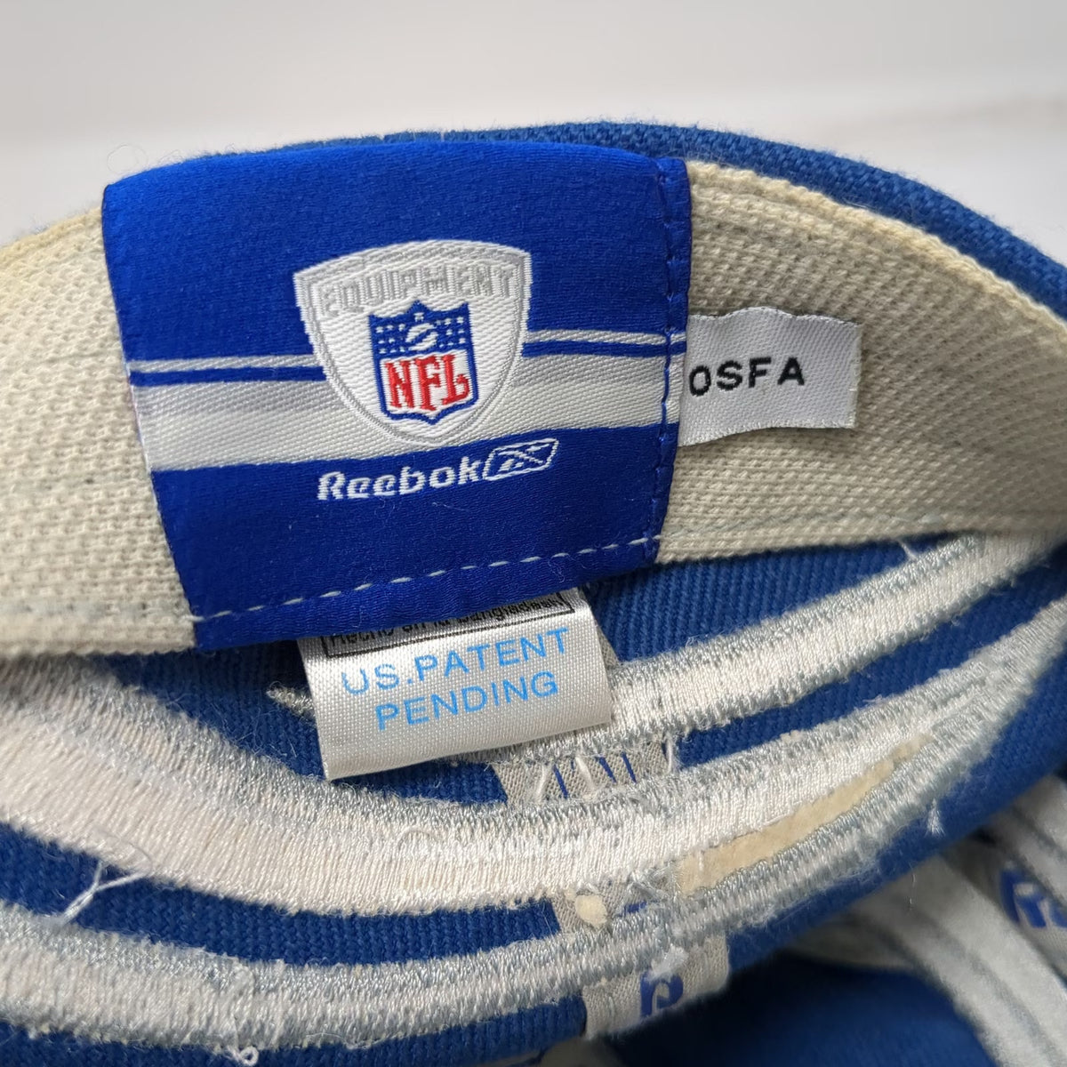 Reebok NFL Indianapolis Colts Blue White Silver Hat One Size Stretch Fit Stripes