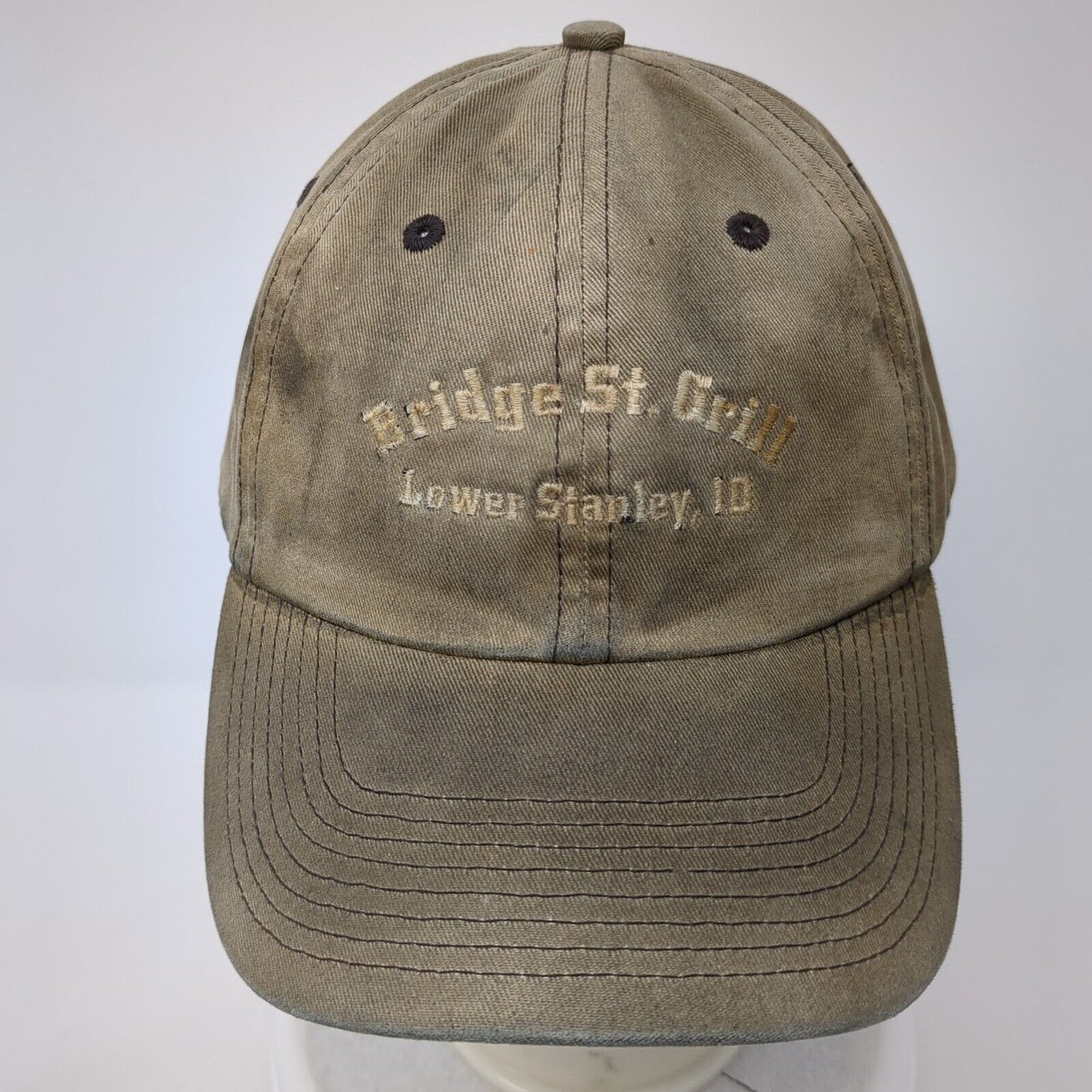 Bridge St. Grill Lower Stanley ID Slideback Hat Brown OS Adjustable Fahrenheit