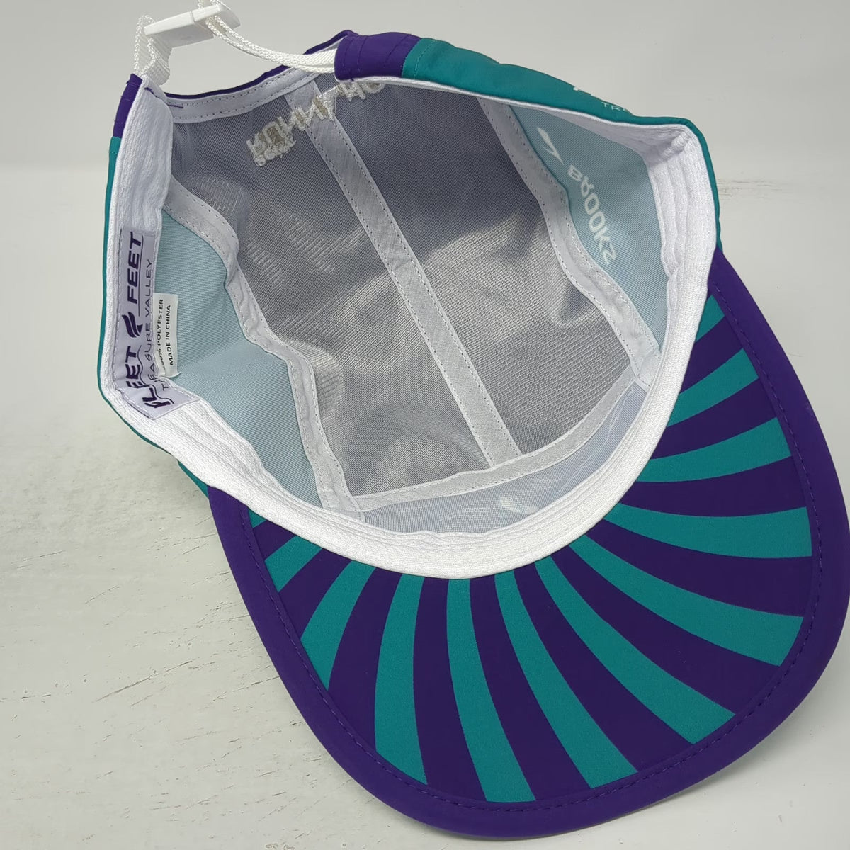 Brooks Fleet Feet Boise Greenbelt Relays 5 Panel Hat Purple Blue One Size Run