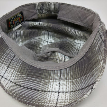Pugs Gear Army Cap Gray White Black One Size Plaid Pattern Elastic Back Hat