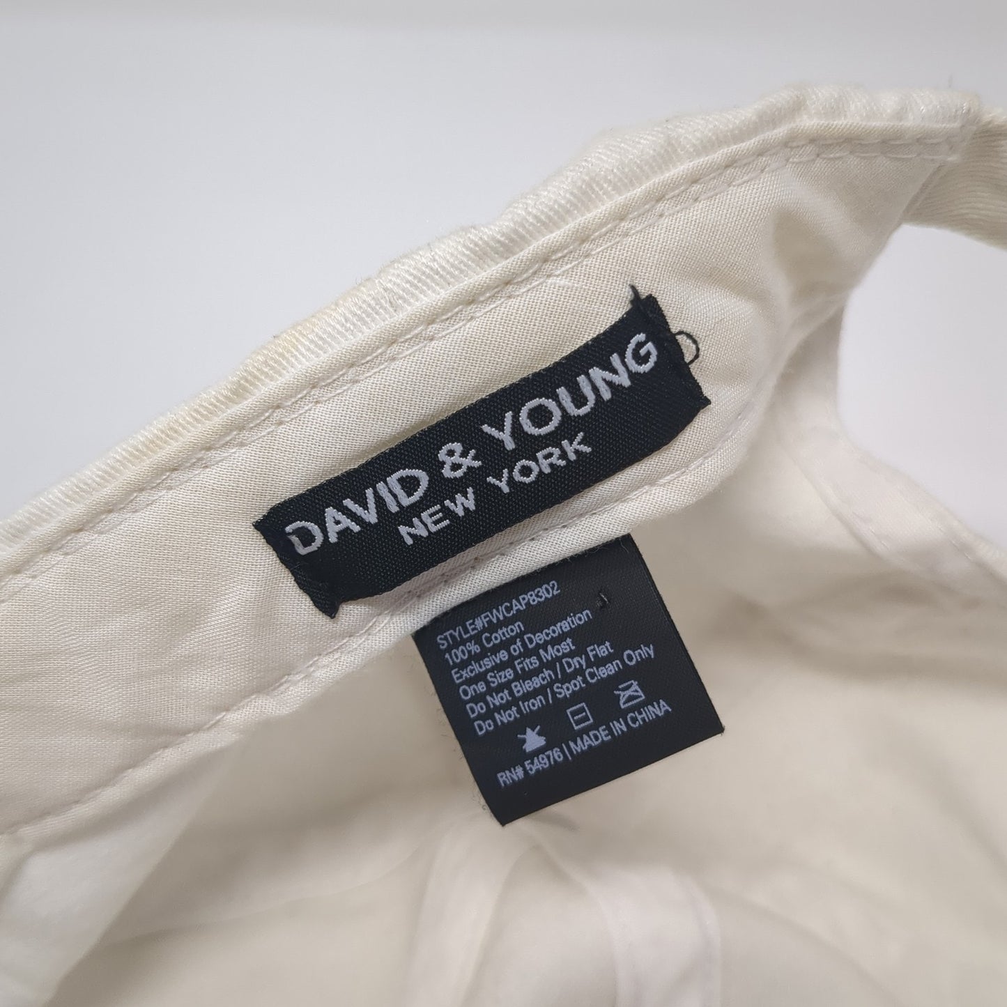 Cute But Psycho Slideback Baseball Cap White One Size Adjustable David & Young