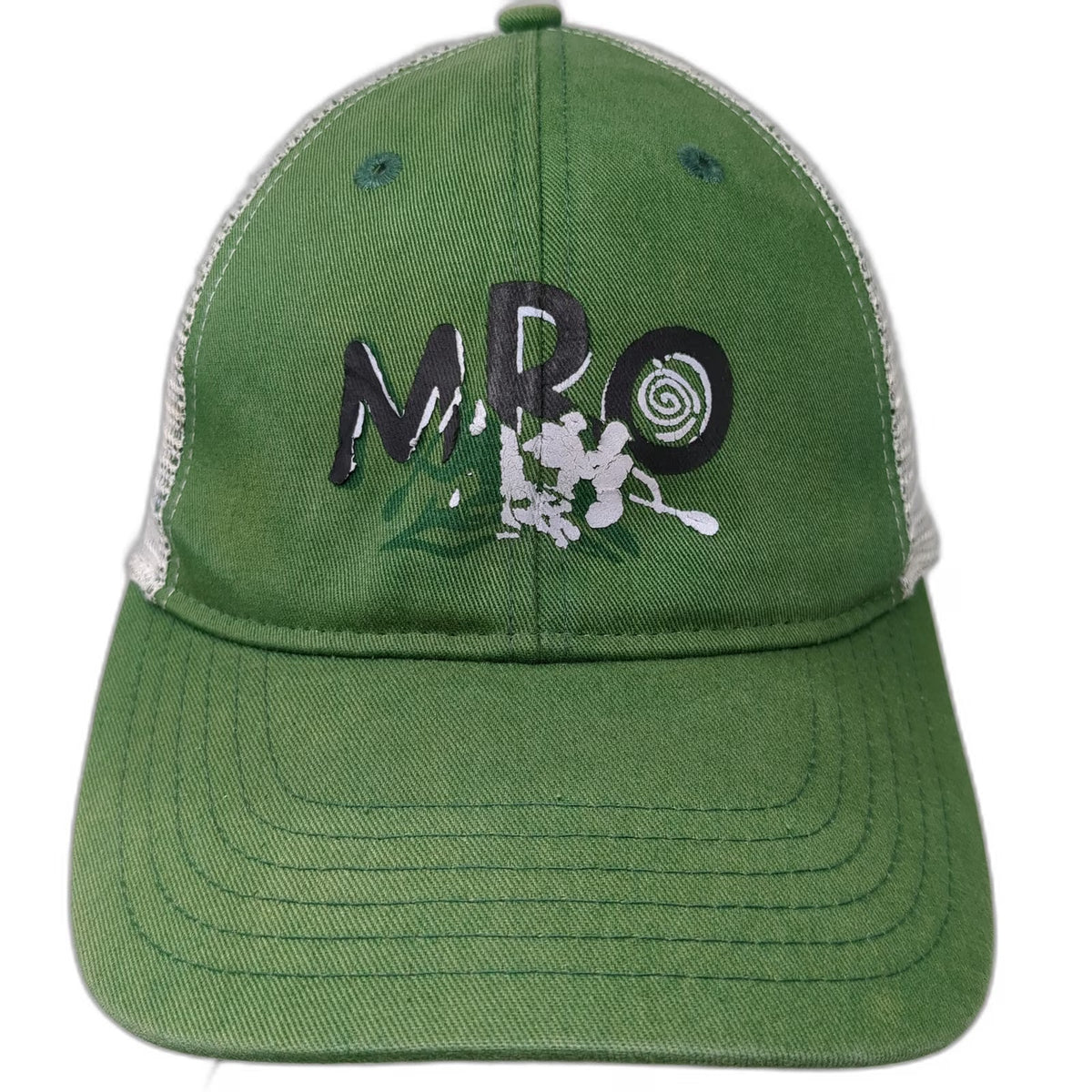 ML Authentic Headwear Baseball Cap Green One Size MRO Logo Mesh Strapback Hat