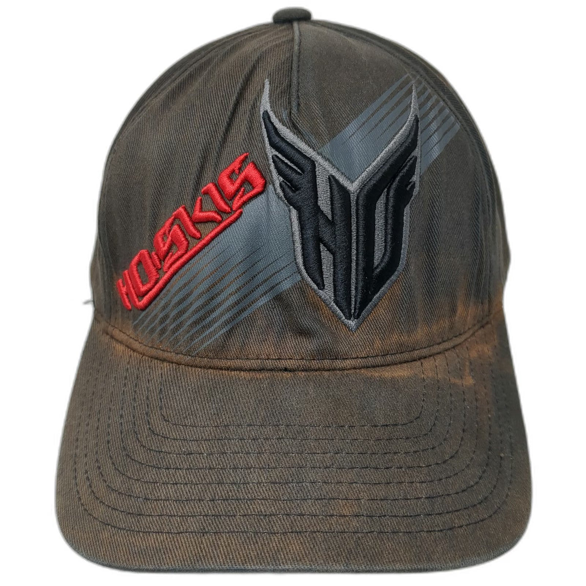 Hoskis 5 Panel Black Hat M Flexfit Embroidered Waterski Water Sports Logo