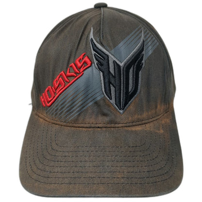 Hoskis 5 Panel Black Hat M Flexfit Embroidered Waterski Water Sports Logo