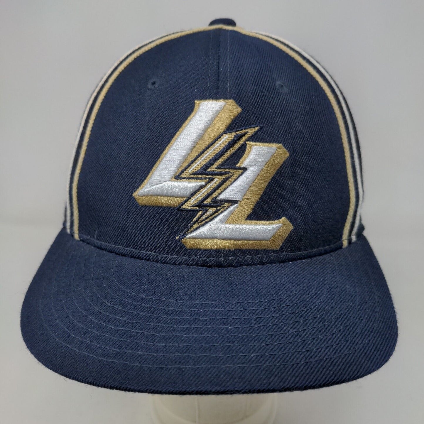 Velocity Men's Fitted Hat Blue Size 7 3/8 Embroidered Legacy Lightning Logo
