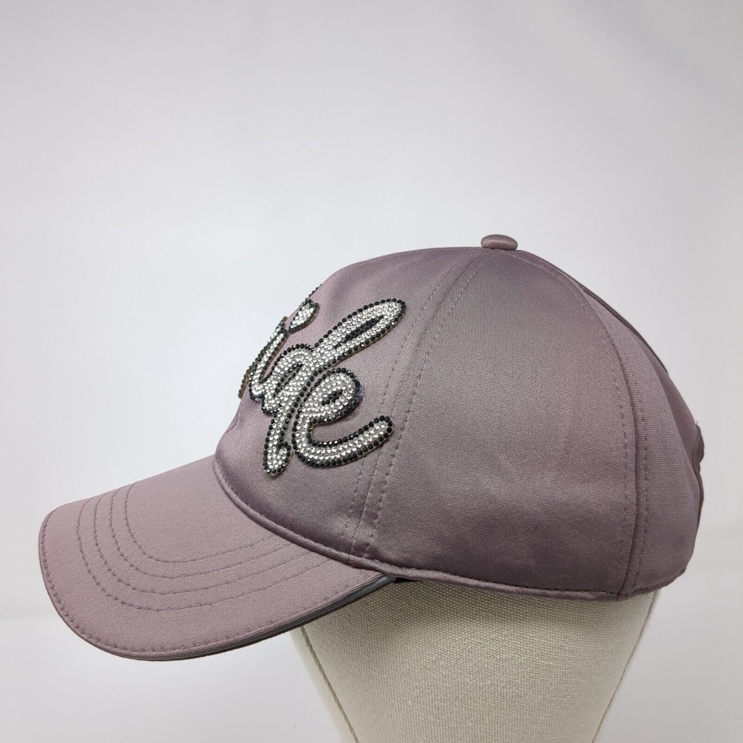 Bride Bling Slideback Ponyback Hat Purple OSFM Adjustable Embroidered 6 Panel