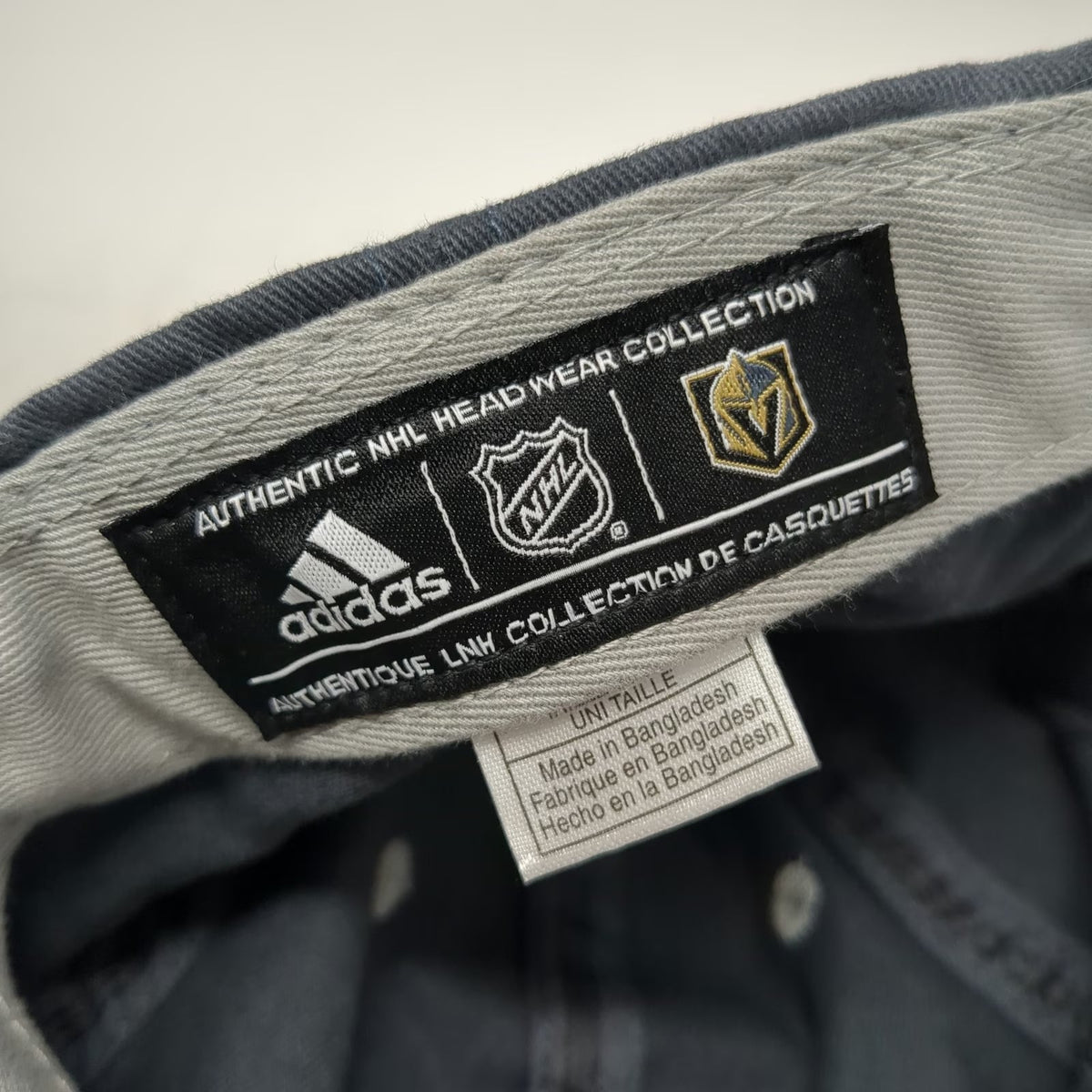 Adidas Vegas Golden Knights NHL Gray One Size Cap Slideback Logo Embroidered Hat