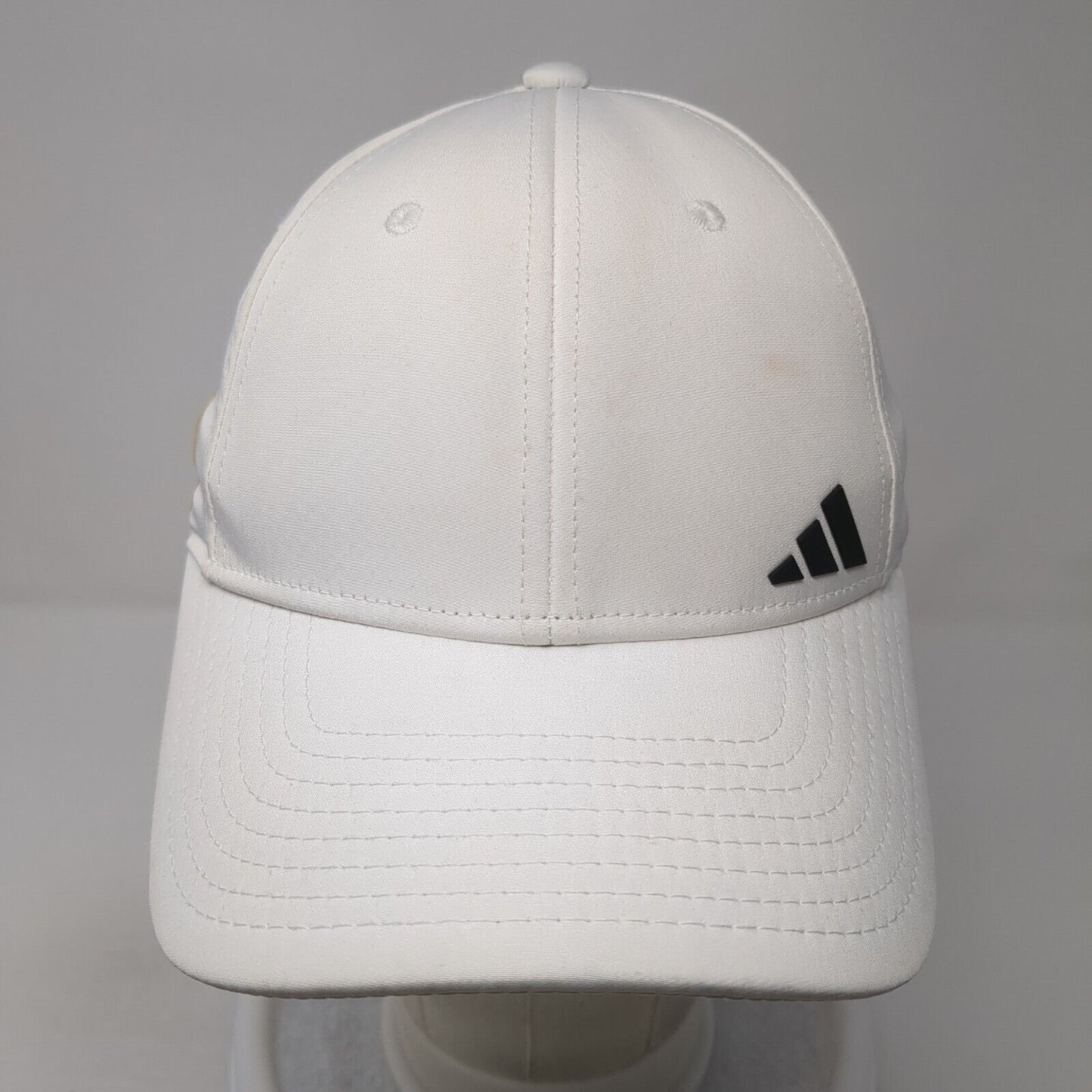 Adidas 3 Stripes Strapback Hat White One Size Solid Stretch Ponytail