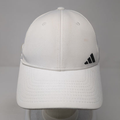 Adidas 3 Stripes Strapback Hat White One Size Solid Stretch Ponytail