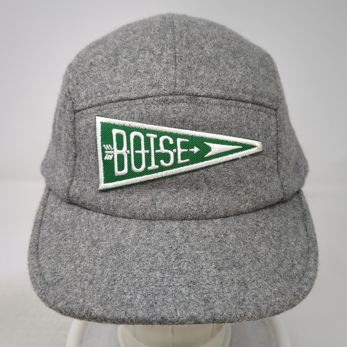Alternative 5 Panel Hat Gray One Size Wool Boise Pennant Patch Slideback Cap