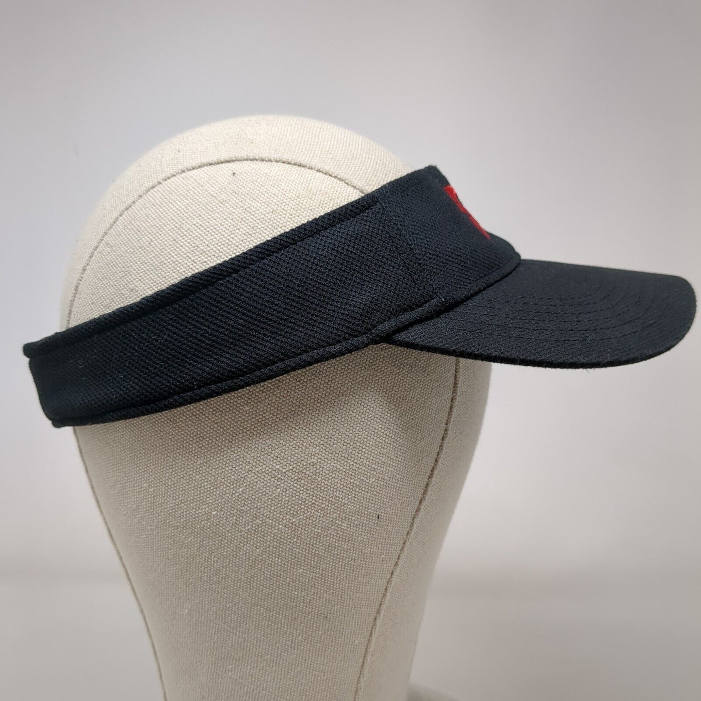 SWA Strapback Sun Visor Hat Black OSFA Adjustable Embroidered Sport-Tek