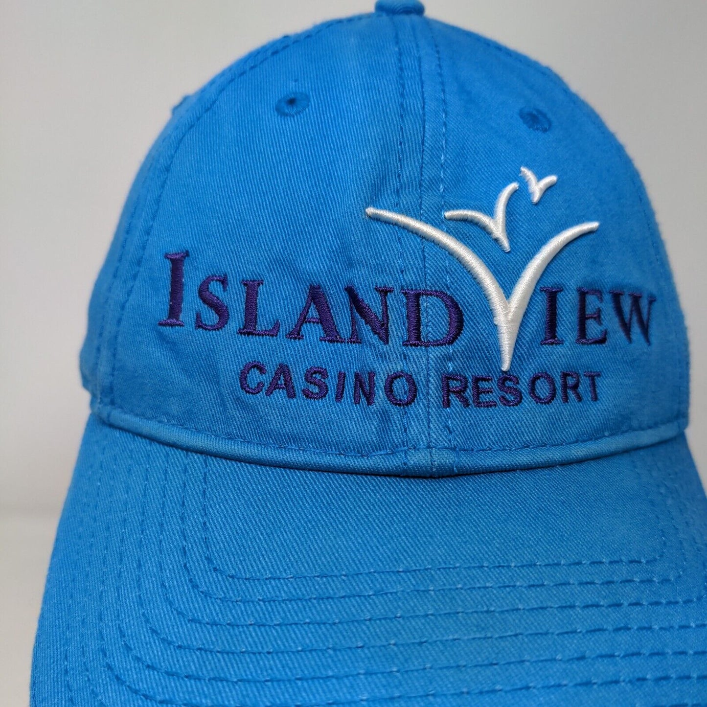 Island View Casino Resort Strapback Hat Blue OS Adjustable Embroidered Dome Hats