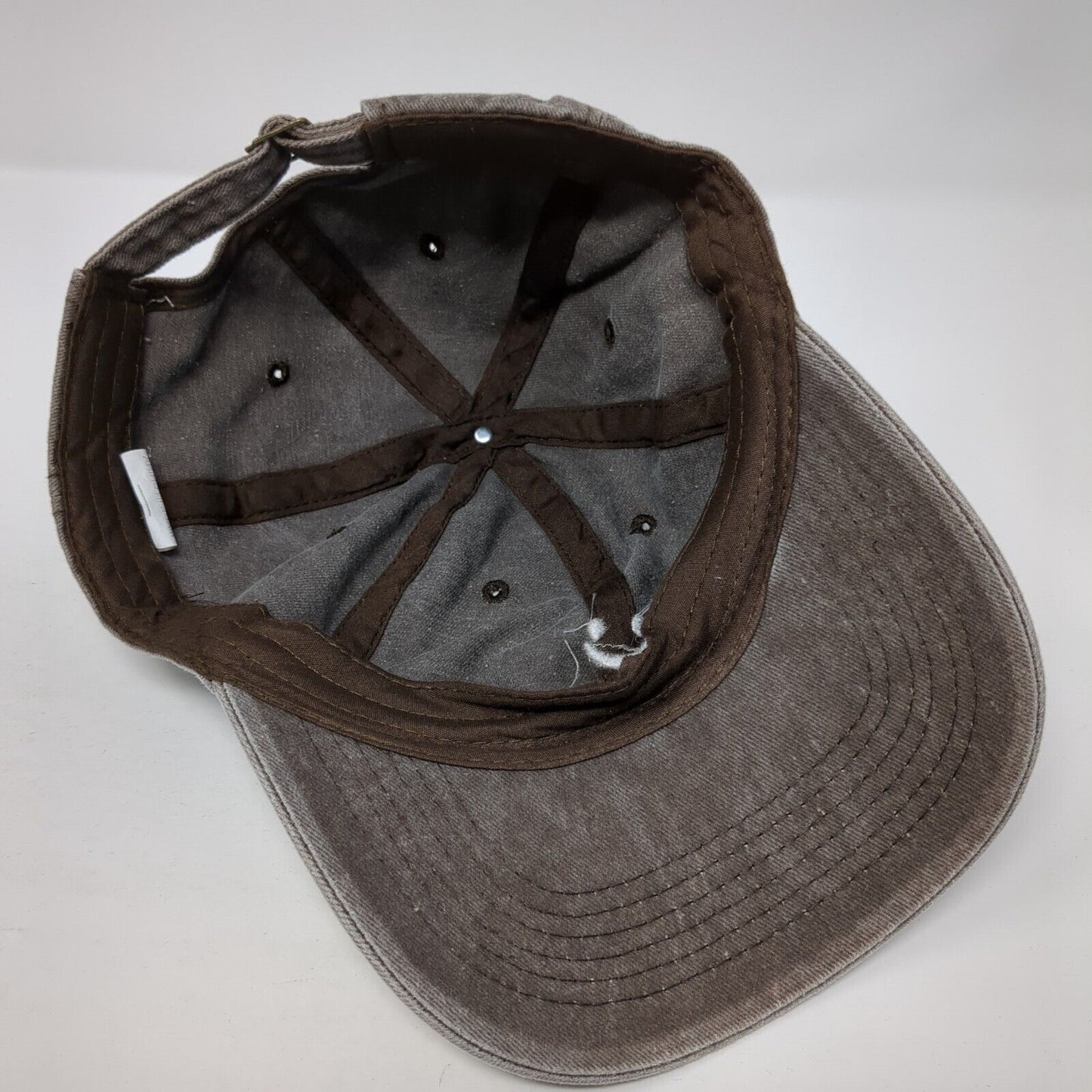 Smiley Face Slideback Hat Brown One Size Adjustable Solid 6 Panel