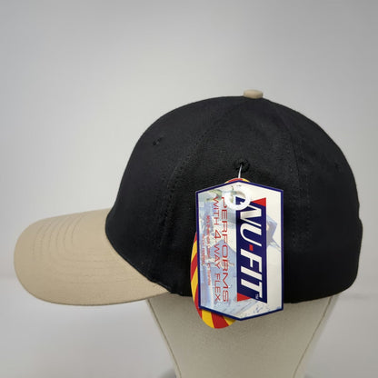 Nu-Fit Baseball Cap Black Beige M Stretch Fit Two Tone Blank Breathable Hat