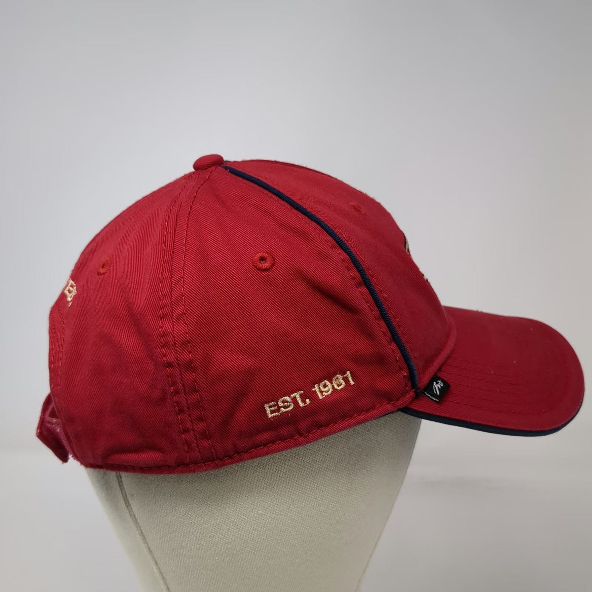 The Merkley Headgear Stratton VT Ski Resort Hat Baseball Cap Red Blue One Size