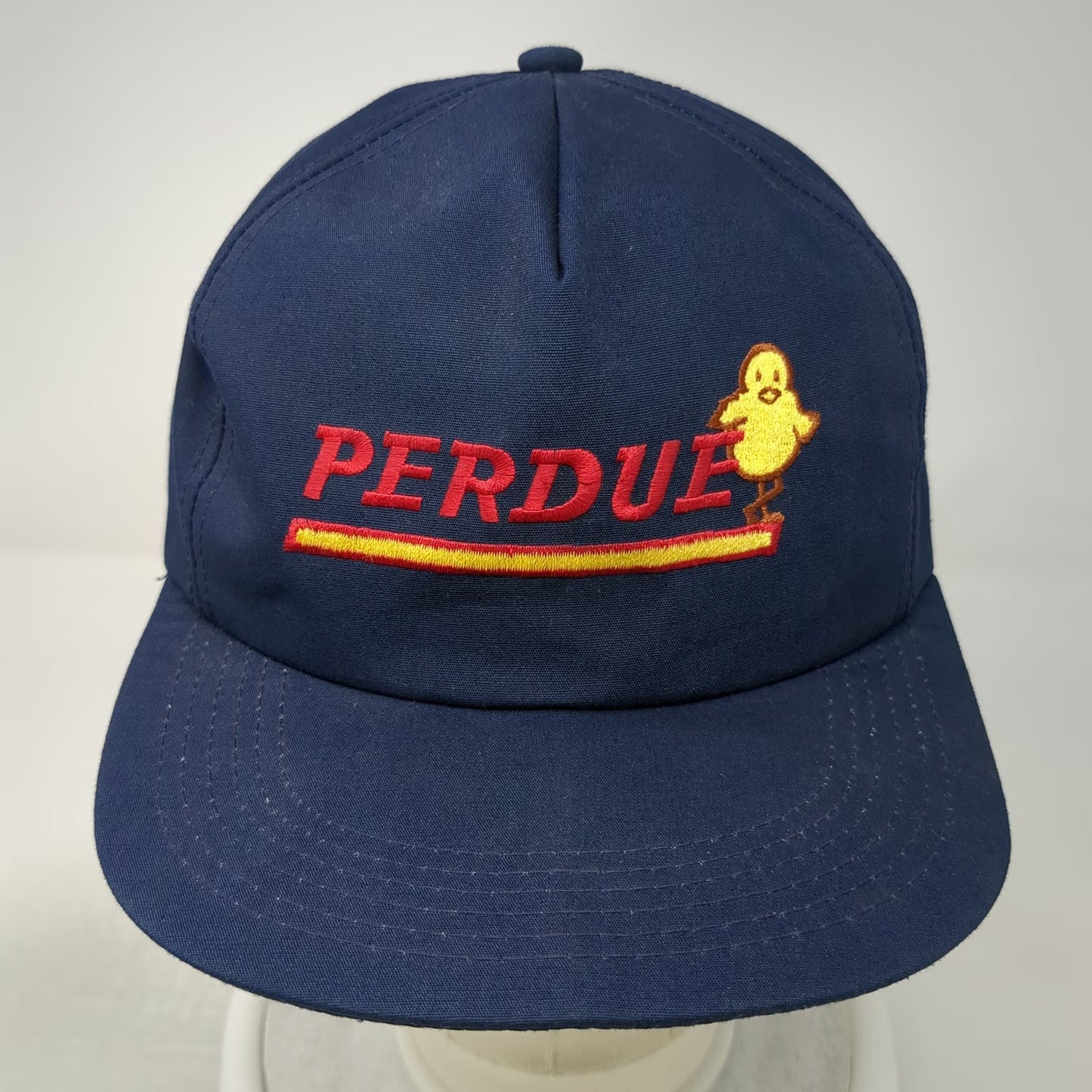 Perdue Farms Chicken Mascot Logo Blue Trucker Snapback Hat Poultry Vintage