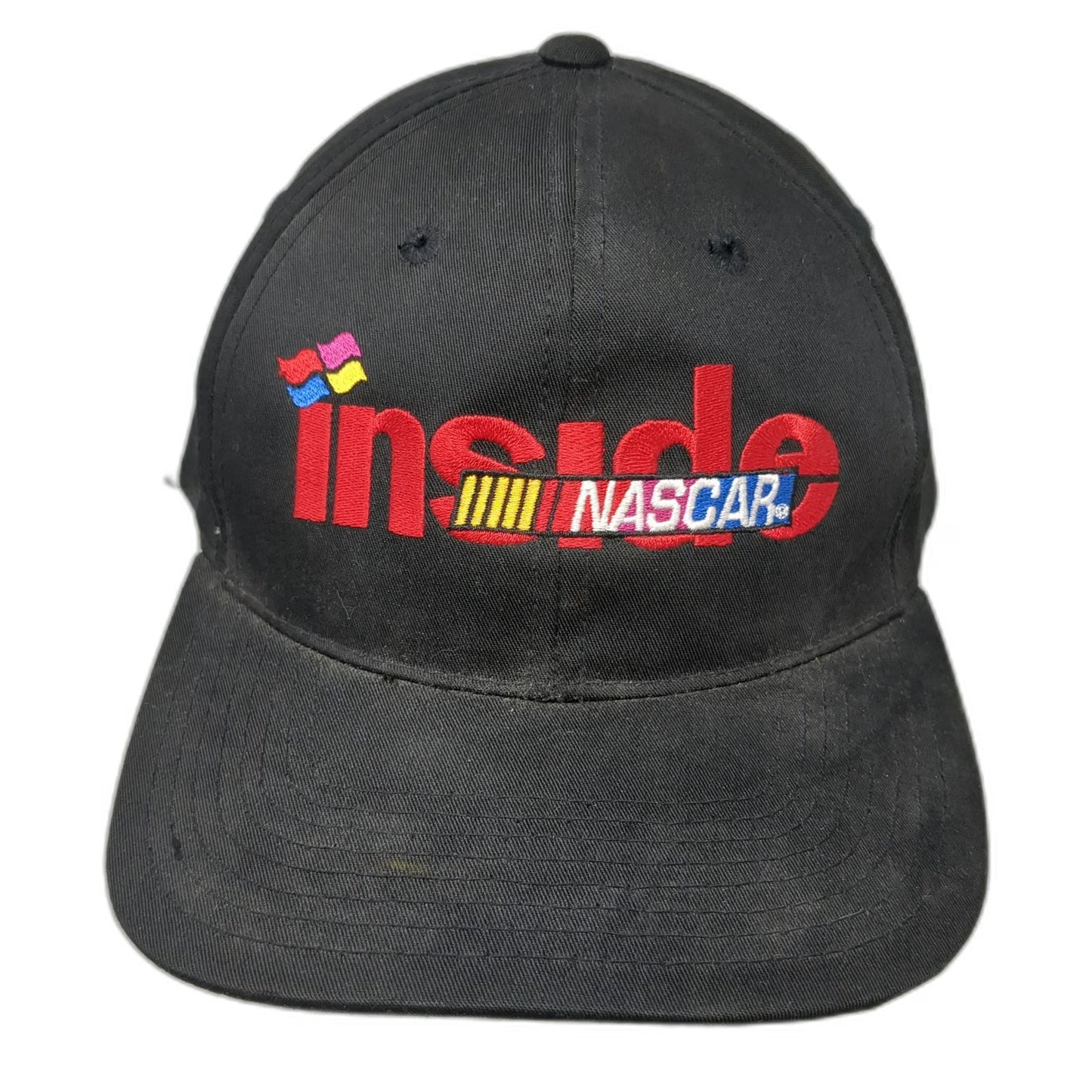 Track Gear 5 Panel Hat Black Inside NASCAR Snapback Racing Embroidered Vintage