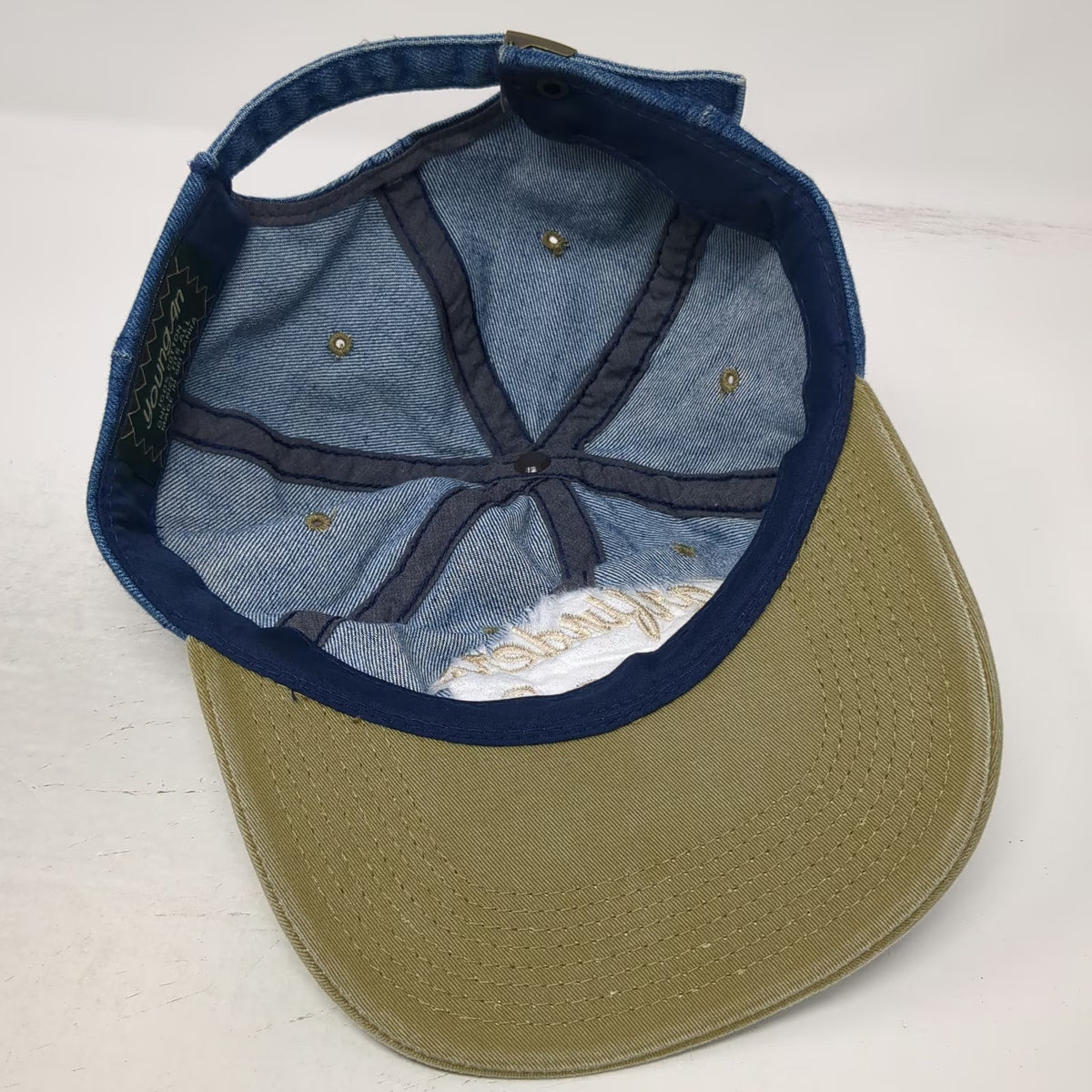 YoungAn Baseball Cap Blue Beige One Size Carfinders Mission Tx Strapback Hat